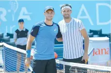  ??  ?? Coric (left) poses for cameras with Dimitrov before the match in Zadar last Saturday. - AP photo