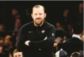  ?? ADAM HUNGER/AP ?? Knicks head coach Tom Thibodeau stands on the sidelines during an October preseason game against the Washington Wizards in New York.