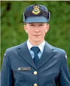  ?? ?? Pilot Officer Lily Upton, from Stratford, has graduated from the Royal New Zealand Air Force officer commission­ing course at RNZAF Base at Woodbourne.