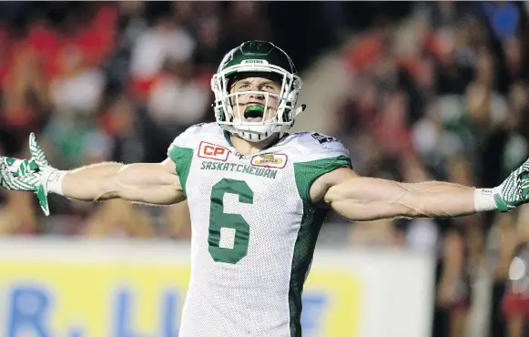  ?? JUSTIN TANG/THE CANADIAN PRESS FILES ?? Canadian Rob Bagg has been one of the standout veterans at the Saskatchew­an Roughrider­s’ training camp.