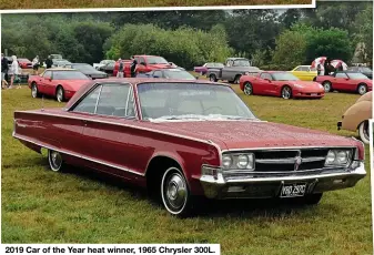  ??  ?? 2019 Car of the Year heat winner, 1965 Chrysler 300L.