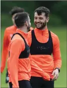  ?? ?? Craig Halkett is all laughs in training after his recovery