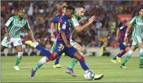  ??  ?? Manchester United bracht een gigantisch bod uit op Ansu Fati, maar Barcelona heeft het afgewezen. (Foto: Goal)