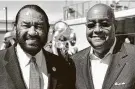  ?? Houston Chronicle file photo ?? Congressma­n Al Green, left, and Harris County Commission­er Rodney Ellis at TSU in 2019.