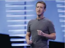  ?? ERIC RISBERG/THE ASSOCIATED PRESS FILE PHOTO ?? Mark Zuckerberg says Facebook is a politicall­y agnostic tool for its more than 2 billion users. However, the company also has a government and politics unit that has worked with some of the world’s largest democracie­s.