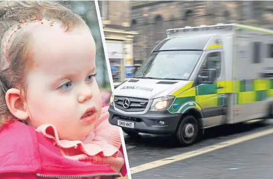  ?? ?? ORDEAL: Young patient Kinsley McMillan was transporte­d to hospital by her family because no ambulance was available.