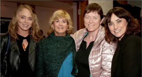  ??  ?? Elizabeth McKiernan, Nora Boggan, Lucy Small and Catherine Richard at the opening night of the 55th annual Wexford Drama Festival in The Dun Mhuire Theatre on Tuesday evening