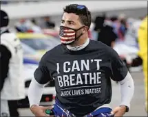  ?? Steve Helber Associated Press ?? BUBBA WALLACE, NASCAR’s only full-time Black driver, raised awareness in his sport’s conservati­ve environmen­t.