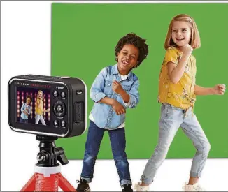  ?? COURTESY OF VTECH ?? Kidizoom Creator Cam Kit can help kids create movie magic.