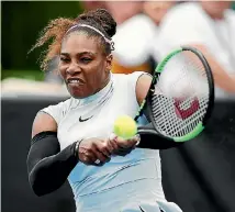  ??  ?? Women’s tennis world No 2 Serena Williams put in a gritty effort to win her first round match at the ASB Classic.