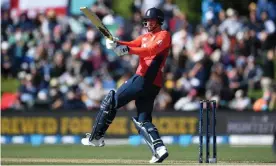  ??  ?? Man of the match James Vince hit his maiden internatio­nal T20 half-century at Hagley Oval. Photograph: Gareth Copley/Getty Images