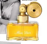  ??  ?? Miss Dior travelling spray bottle from 1949