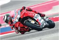  ?? MOTOGP ?? BELUM MAKSIMAL: Pembalap Ducati Jorge Lorenzo saat beraksi pada MotoGP Amerika Serikat di Circuit of the Americas, Austin, Texas (22/4).