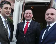  ??  ?? Economic activity picking up says Investec’s Philip O’Sullivan, centre, pictured at a Brexit briefing earlier this year in Dublin