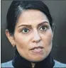  ?? ?? ON THE UP?: Priti Patel is accused of wrongly claiming that crime figures were falling.