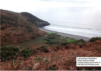  ?? ?? Carmarthen Ramblers’ latest walk included coastal paths and tracks in the Marros/pendine area.