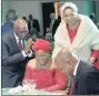  ??  ?? Premier Willies Mchunu, his new bride Zodwa Khoza, former first lady Thobeka Madiba and former president Jacob Zuma at the party last night.
