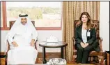  ?? ?? Director General of Kuwait News Agency (KUNA) Dr. Fatma Al-Salem during her meeting with Qatari Ambassador Ali Al Mahmoud.