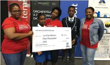  ?? Picture: SUPPLIED ?? QUICK LEARNERS: Mihlali Ngudle and Lisakhanya Nukwa won the Sita hackathon computer coding competitio­n.