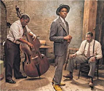  ??  ?? Prodigious talent: Chadwick Boseman (centre, with Michael Potts and Colman Domingo) died of cancer this year at the age of 43