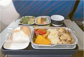  ?? 123RF ?? On long-haul flights try to opt for light meals with a high vegetable content.