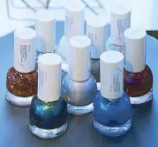  ??  ?? Hottest sellers: H&M nail polishes feature the season’s trendy jewel tones.