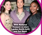  ?? ?? With National Treasure co-stars Lyndon Smith (left) and Zuri Reed.