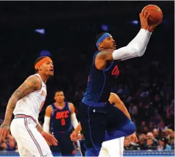  ?? (Reuters) ?? CARMELO ANTHONY’S return to Madison Square Garden on Saturday night was much like the 6½ years he spent playing for the New York Knicks. He was introduced to cheers and got off to a quick start, scoring 12 points in the first half, but was 0-for-5...