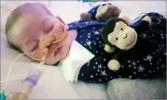  ?? FAMILY OF CHARLIE GARD VIA AP ?? This is an undated hand out photo of Charlie Gard provided by his family, at Great Ormond Street Hospital, in London. The parents of a terminally-ill baby boy lost the final stage of their legal battle on Tuesday, June27, 2017 to take him out of a...