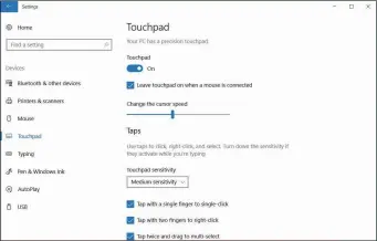  ??  ?? Check your laptop’s Touchpad settings to make sure the touchpad is enabled, and check other settings there while you’re at it