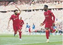  ?? ?? Divock Origi celebrates his goal against Everton