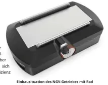  ??  ?? Einbausitu­ation des Ngv-getriebes mit Rad und Motor.