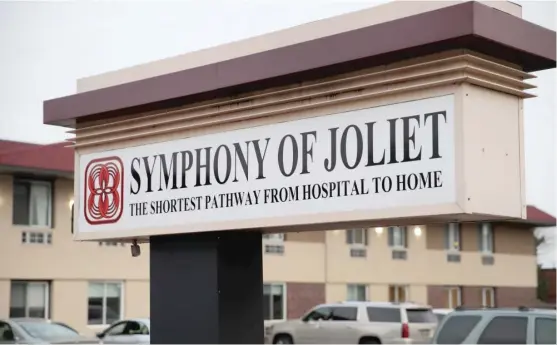  ?? SCOTT OLSON/ GETTY IMAGES ?? In April, a coronaviru­s outbreak killed 24 residents and two employees of the Symphony of Joliet nursing home.