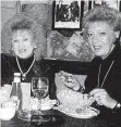  ??  ?? Ladies who lunched: Jean, left, and Val in 1992