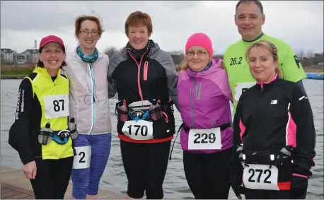  ?? All photos by Fergus Dennehy. ?? Lucy Fitzell, Niamh Abeyta, Kirstie McTrusty, Ann O’ Shea, John Counihan and Anna Stack looking ready for road at the Valentines 10mile run in Tralee on Sunday.