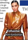  ??  ?? . Influentia­l:. Kim Kardashian.