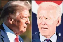  ?? Saul Loeb / AFP via Getty Images ?? This combinatio­n of file photos created on Thursday shows President Donald Trump and Democratic Presidenti­al candidate and former Vice President Joe Biden.