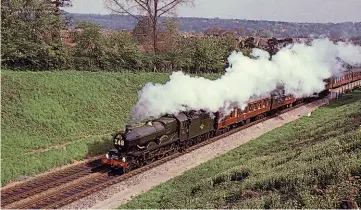  ??  ?? Pendennis Castle passes Southcote Junction en route from Paddington with the first leg of the fabled Ian Allan high-speed railtour of May 9, 1964, arranged to mark the 60th anniversar­y of City of Truro’s unofficial 100mph ‘first' and the swansong of Western Region steam. Sadly, No. 4079 failed at Westbury after reaching 97mph, was pronounced a failure and dumped – but nonetheles­s managed to escape the cutter's torch. COLOUR-RAIL.COM