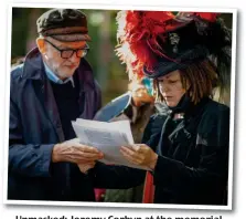  ??  ?? Unmasked: Jeremy Corbyn at the memorial