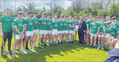  ?? ?? St. Colman’s College, worthy winners of the Lord Mayor’s Cup, at the presentati­on ceremony with Mayor of Cork, Cllr Colm Kelleher.