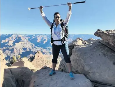  ?? SHAWN CHESHIRE/COURTESY ?? Shawn Cheshire is attempting to break a Guinness World Record when she begins her 18-mile hike across the Grand Canyon today. The Lauderdale-by-the-Sea resident lost her vision in 2009 when she slipped and hit her head on the back of an ambulance.