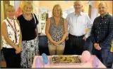  ??  ?? Deputy head Lisa Mathie, deputy head in 1991 Pauline Armstrong, Jan Stoker, Councillor David Bill and Ross Stoker at the celebratio­ns