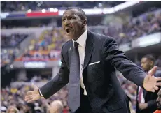  ?? ANDY LYONS/GETTY IMAGES ?? The Toronto Raptors and coach Dwane Casey host the Indiana Pacers today with the series squared at two games apiece.