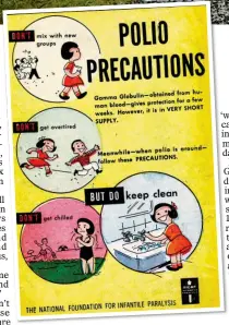  ??  ?? UPHILL BATTLE:
Prof Paul Garner in his trail running days, but Covid-19 left him, at times, struggling to even walk. Left: A polio informatio­n poster from the 1950s