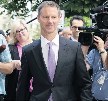  ?? JUSTIN TANG / THE CANADIAN PRESS ?? Nigel Wright, Stephen Harper’s former chief of staff, was found to have breached the federal Conflict of Interest Act when he repaid Sen. Mike Duffy’s questionab­le expenses.