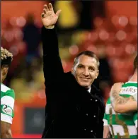  ??  ?? Brendan Rodgers heaped praise on his Celtic stars after they romped to a 3-0 victory over Aberdeen at Pittodrie