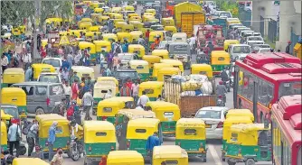  ?? AMAL KS/HT ARCHIVE ?? Currently, there are 95,000 auto-rickshaws in the national capital. Most of these run on CNG. According to a Supreme Court order, a maximum of 100,000 autos can ply in Delhi.