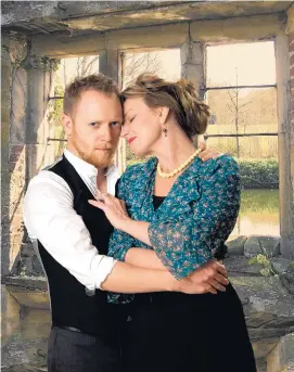  ?? COURTESY OF RUSSELL MAYNOR ?? Micah McCoy is Vincent Van Gogh and Bridget Kelly is Ursula Loyer in “Vincent in Brixton” at the Aux Dog Theatre Nob Hill.