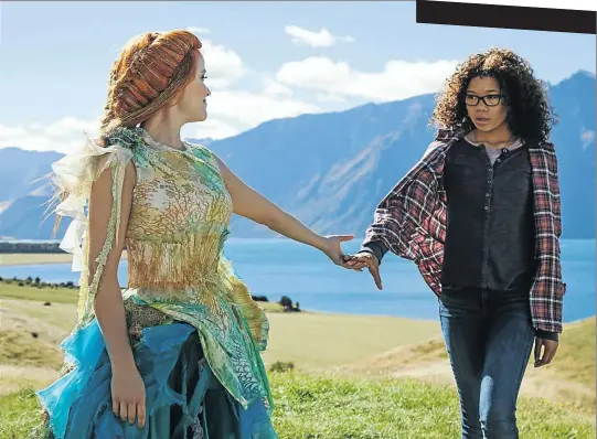  ??  ?? Reese Witherspoo­n as Mrs Which and Meg (Storm Reid ) in ‘A Wrinkle in Time’, a lacklustre fantasy film.