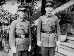  ??  ?? Chiang Kai-shek and Long Yun. After the war, Chiang moved against Long Yun. Under the pretext of “diversiona­ry order” he deployed 100,000 of Long’s men, thus weakening his influence.